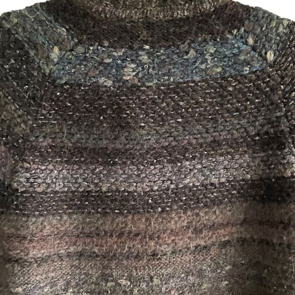 FREE PEOPLE Wool Starlight Shadow Long Poncho Sweater Cardigan Brown XS - Picture 10 of 11